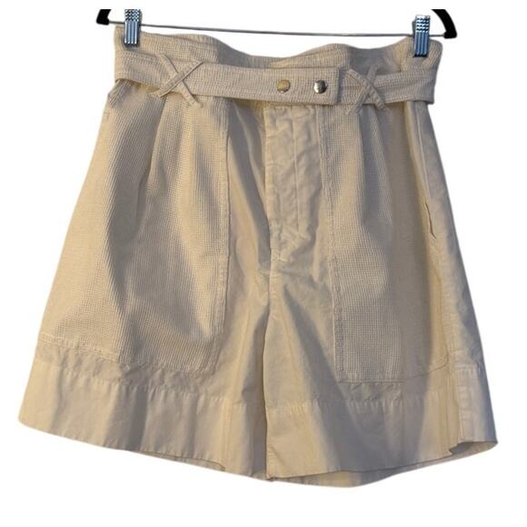 Isabel Marant Cotton Etoile Rike Belted White Shorts